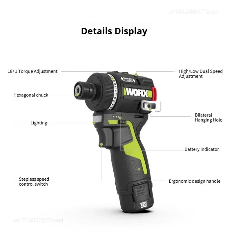 Cordless Brushless Impact Driver Drill Rechargeable High-Torque Screwdriver with Metal Chuck
