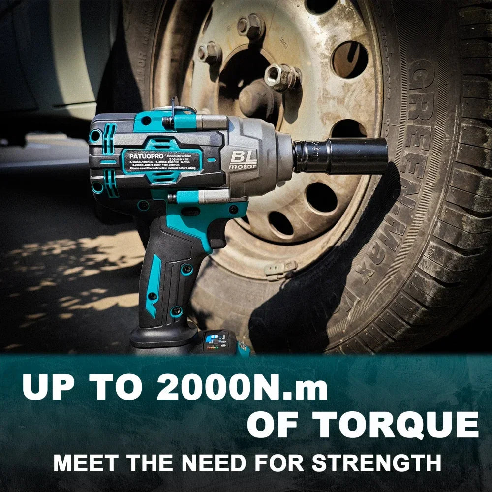 Brushless Cordless Impact Wrench 1/2-inch Drive - 2000 N·m Max Torque, 3600 RPM | Compatible with 18V B-Series Batteries (Battery Not Included)