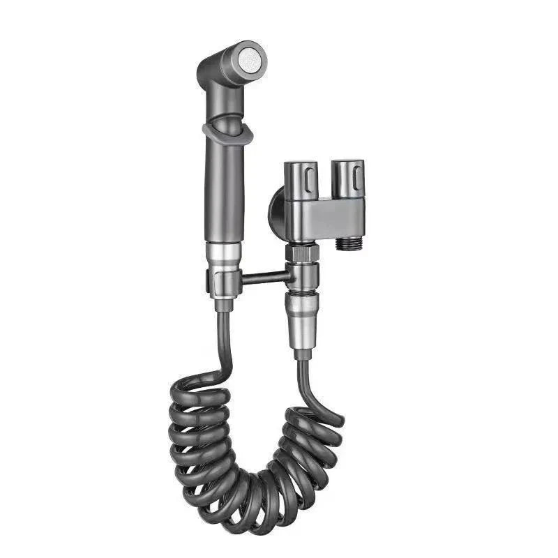 Handheld Bidet Sprayer Set with Double-Outlet Angle Valve – Wall-Mount Toilet Shower for Baby, Pet & Bathroom Cleaning
