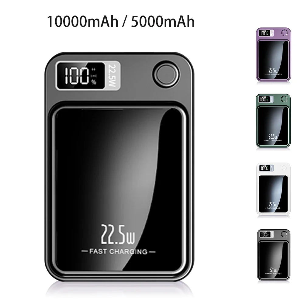 10000mAh Magnetic Wireless Power Bank PD 22.5W Fast Charge Portable Charger with Digital Display & Dual USB