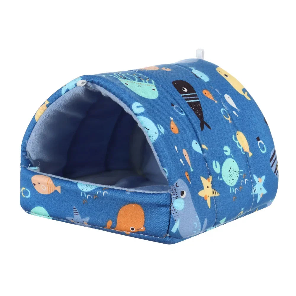 Hanging Cotton Nest Bed for Small Pets - Warm Flannel Hamster & Guinea Pig House (S/M/L/XL; 3.15–7.87 in / 8–20 cm)