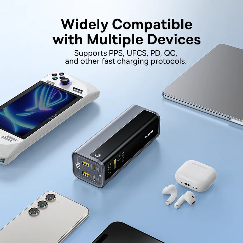 145W 20800mAh Power Bank – 100W USB-C PD Portable Charger, Dual USB-A/USB-C, Digital Display for Laptop, Phone & Gaming Handhelds