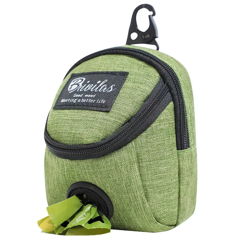Portable Dog Treat Bag & Poop Bag Dispenser – Waterproof Training Pouch Waist Bag for Walking