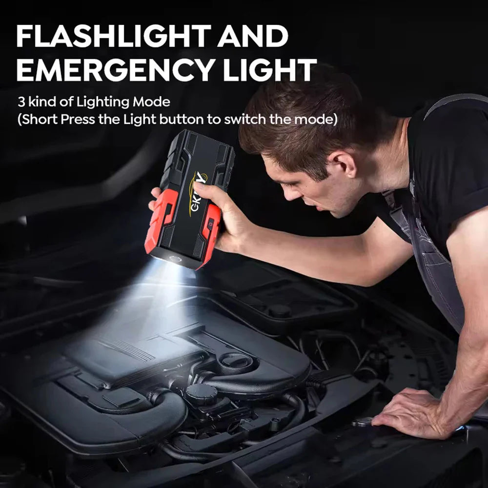 3000A Car Jump Starter and 44.4Wh Portable Power Bank 12V Emergency Battery Booster for Petrol & Diesel Vehicles