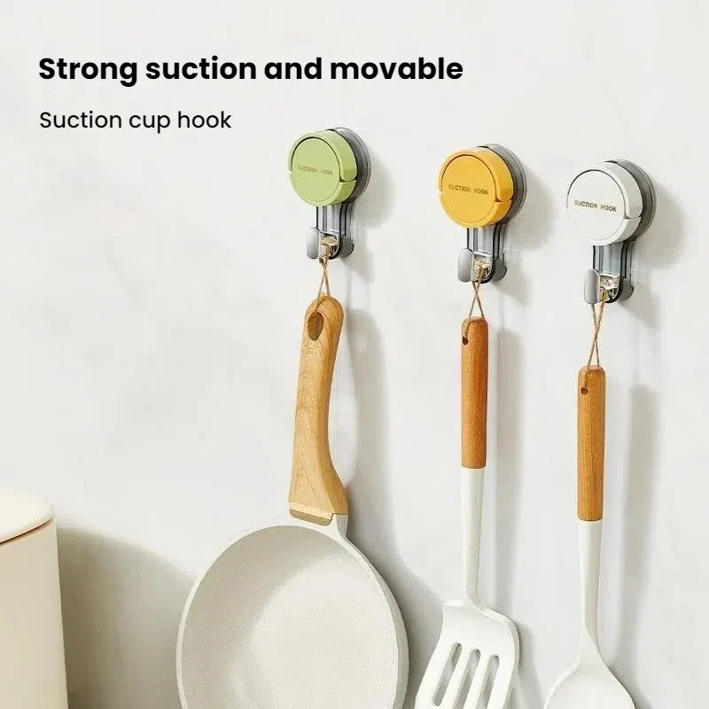 Strong Suction Cup Traceless No-Drill Adhesive Hook for Bathroom, Kitchen, Door, Toilet