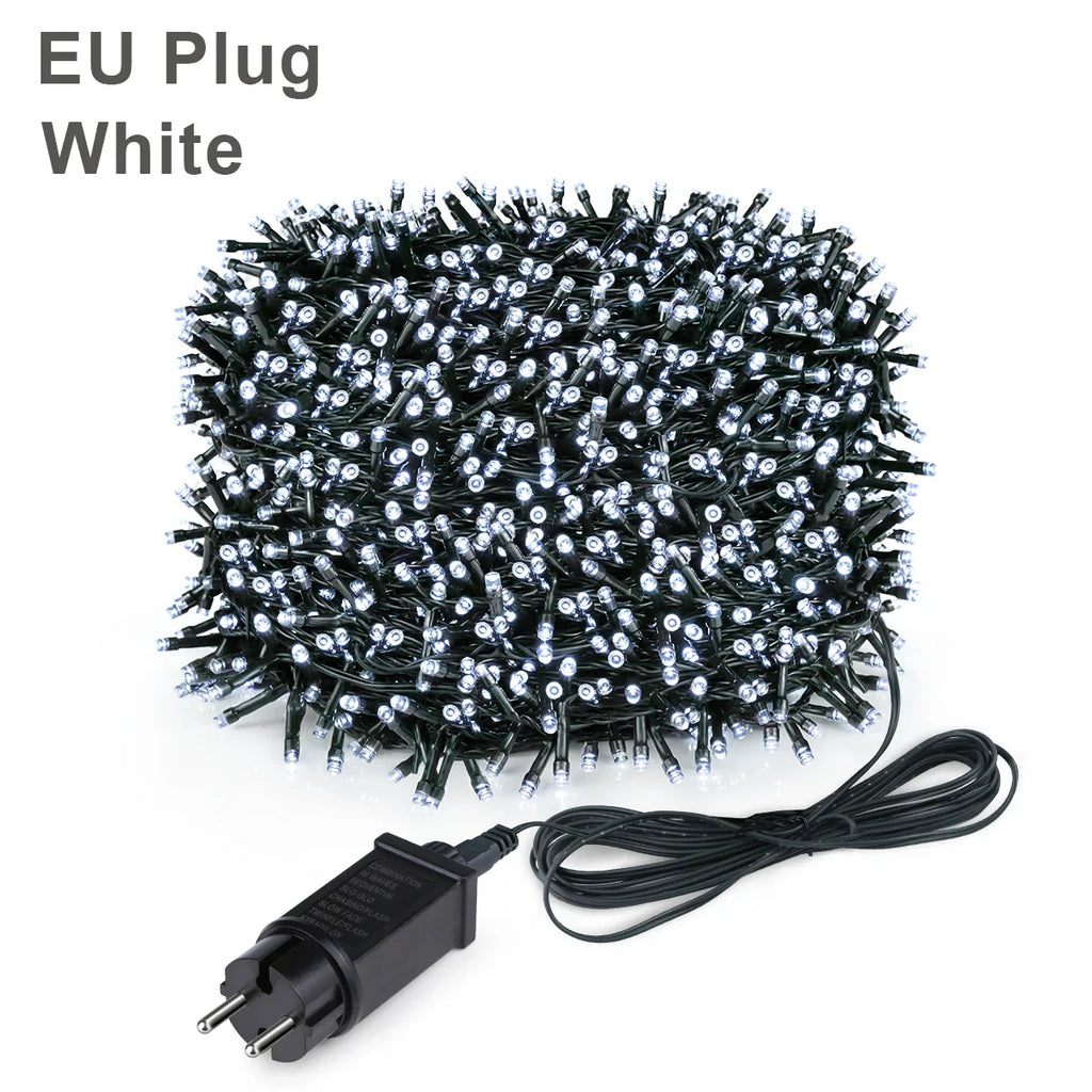 24V Outdoor LED Fairy String Lights – 10m/20m/30m/50m/100m (33ft/66ft/98ft/164ft/328ft) Warm White/White/Multicolor, IP65 Waterproof, 8 Modes