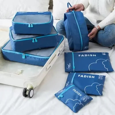 7-Piece Mesh Packing Cubes Set – Breathable Luggage Organizer Bags for Suitcases & Family Travel