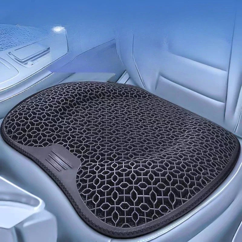 Gel Honeycomb Seat Cushion for Car & Office — Breathable Ergonomic Gel Pad, Machine Washable, 48×43×3 cm (19×17×1.2 in)