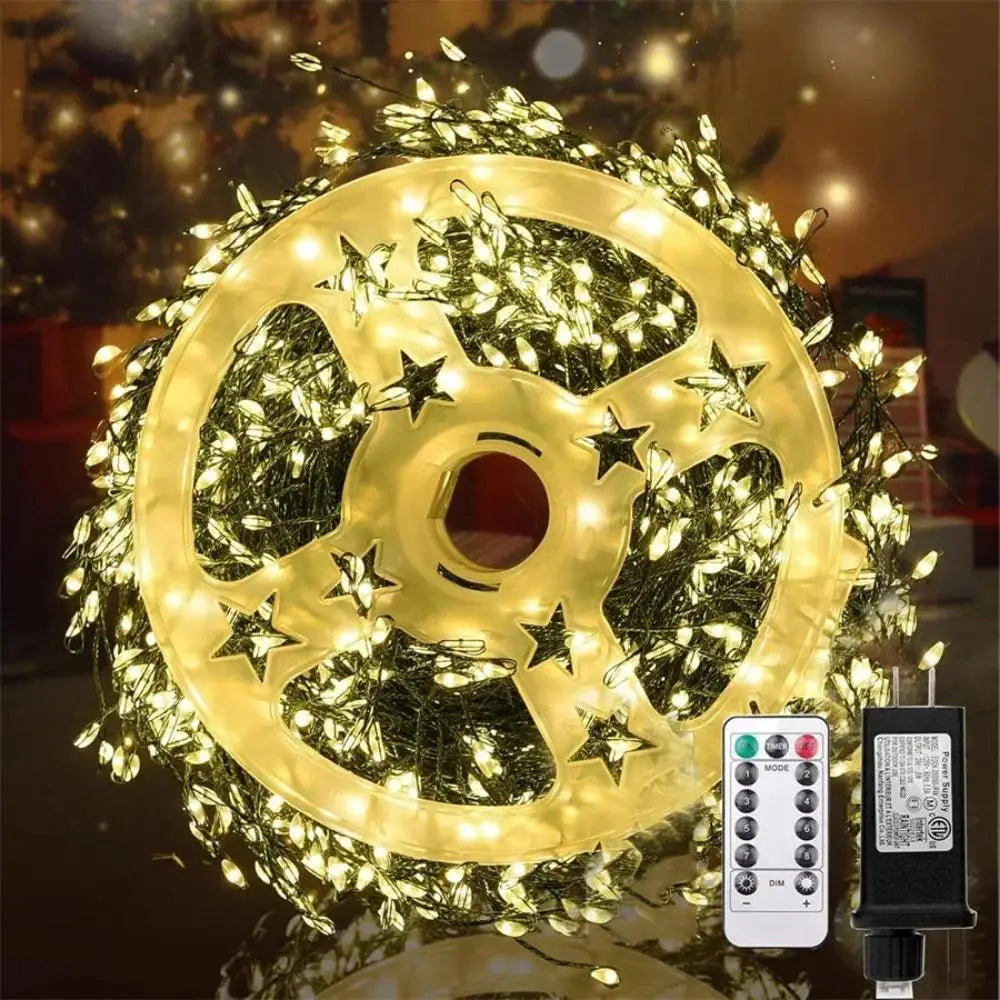 Outdoor Remote-Controlled Copper Wire LED String Lights — 30m / 50m / 75m (98 / 164 / 246 ft) Waterproof Fairy Lights for Christmas Trees Wreaths Patio
