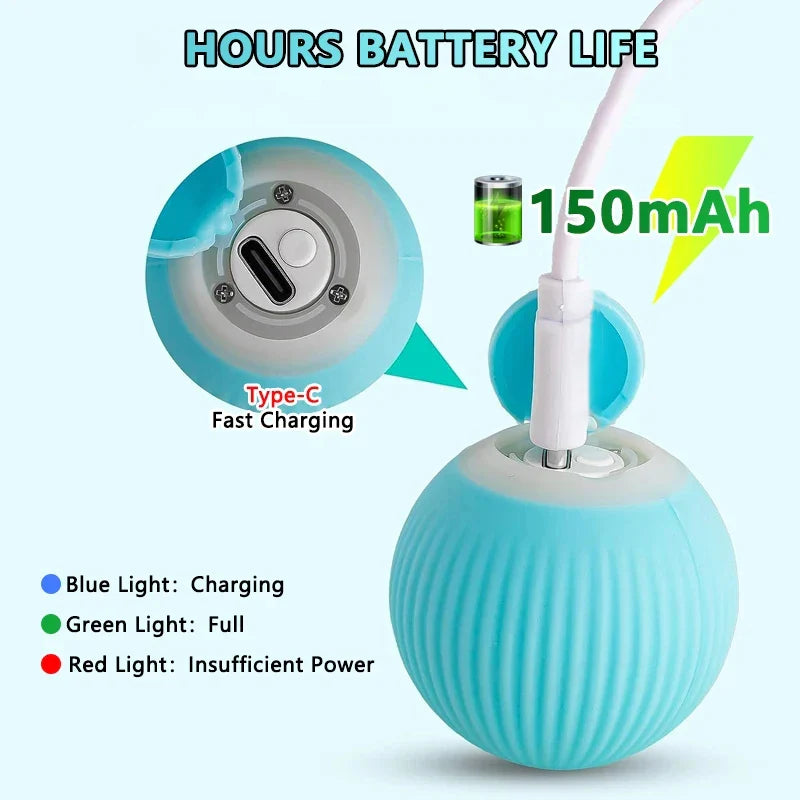 Smart Interactive Cat Ball – Automatic Rolling Electronic Toy for Indoor Cats (1.65 in / 42 mm)