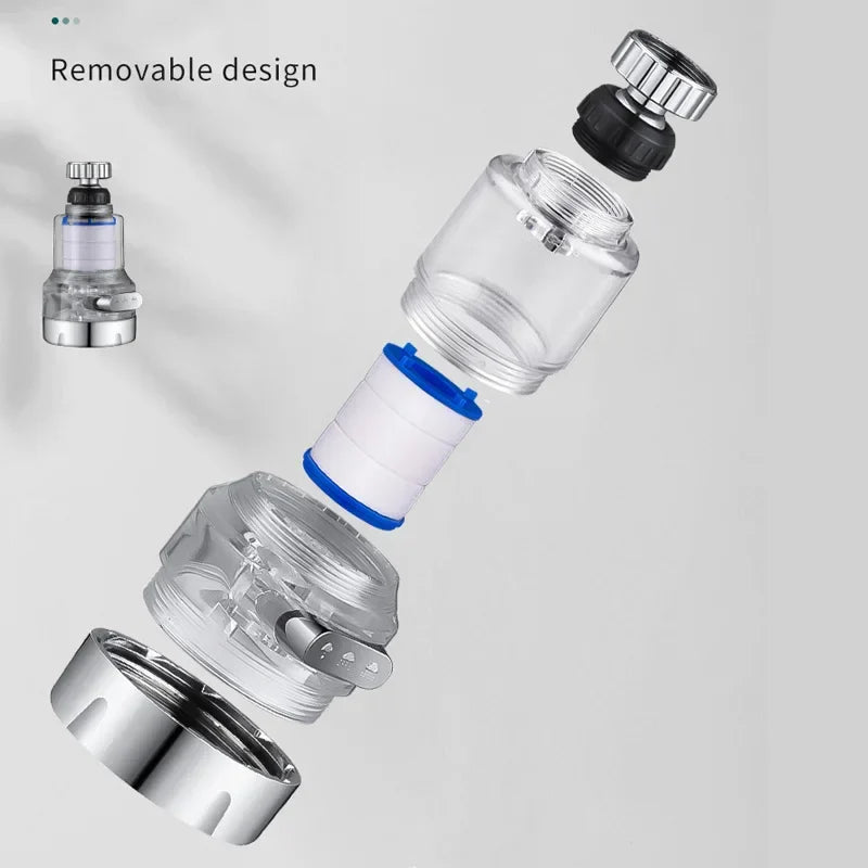 360° Rotating Faucet Water Filter — Universal Kitchen & Bathroom Tap Filter with High‑Density PP Cotton