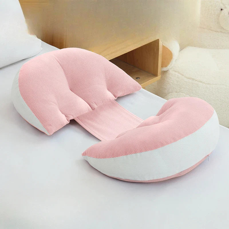 U-Shaped Maternity Pillow for Pregnancy - Side Sleeping Belly & Waist Support