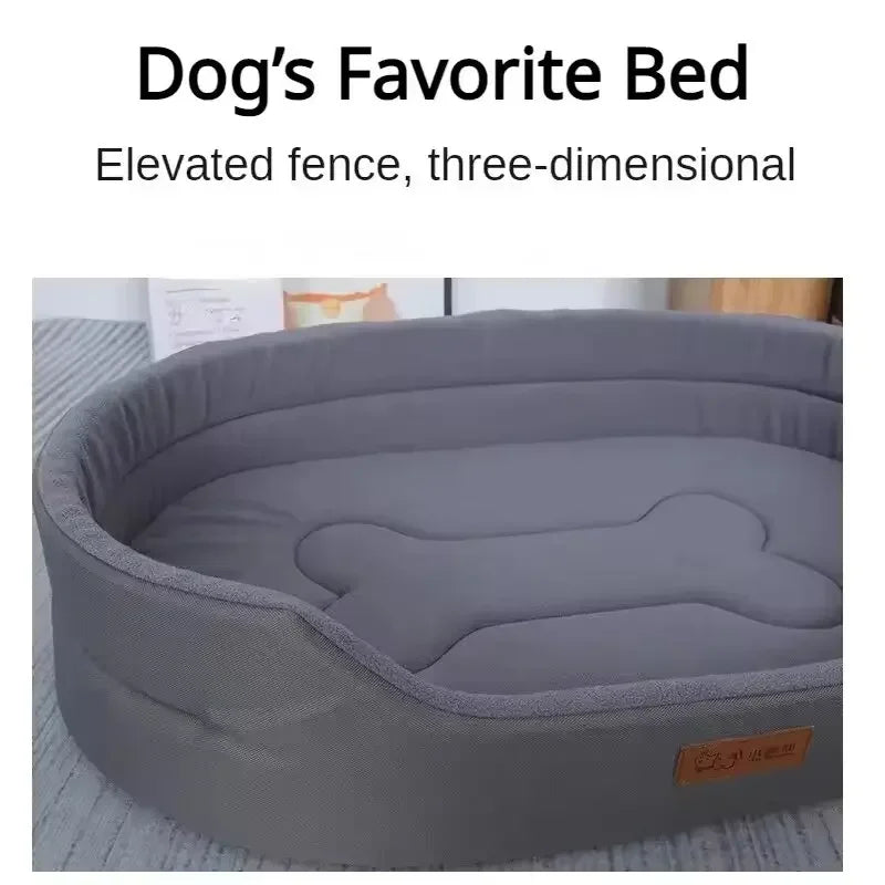 Fluffy Coral Fleece Pet Bed - Dog & Cat Sofa Bed, Heated Plush Cushion, Machine-Washable, Small/Medium/Large