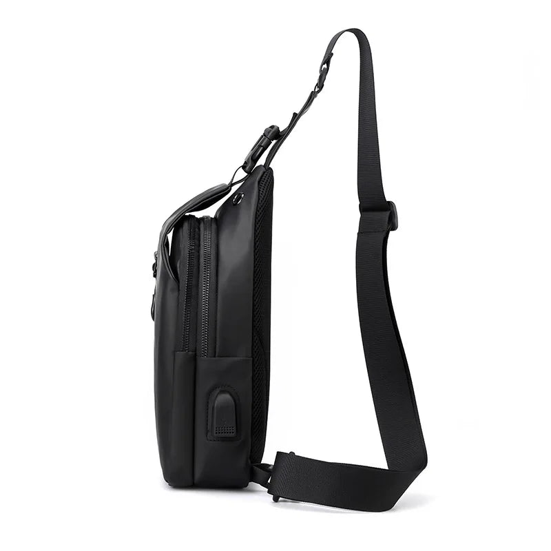 Men's Waterproof Large-Capacity Crossbody Sling Bag — Lightweight Single Shoulder Travel Bag