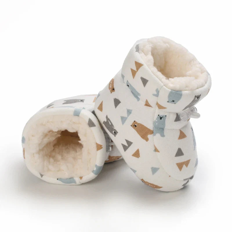 Winter Baby Boots Cartoon Soft-Sole Anti-Slip Warm Toddler Walking Booties for Boys & Girls
