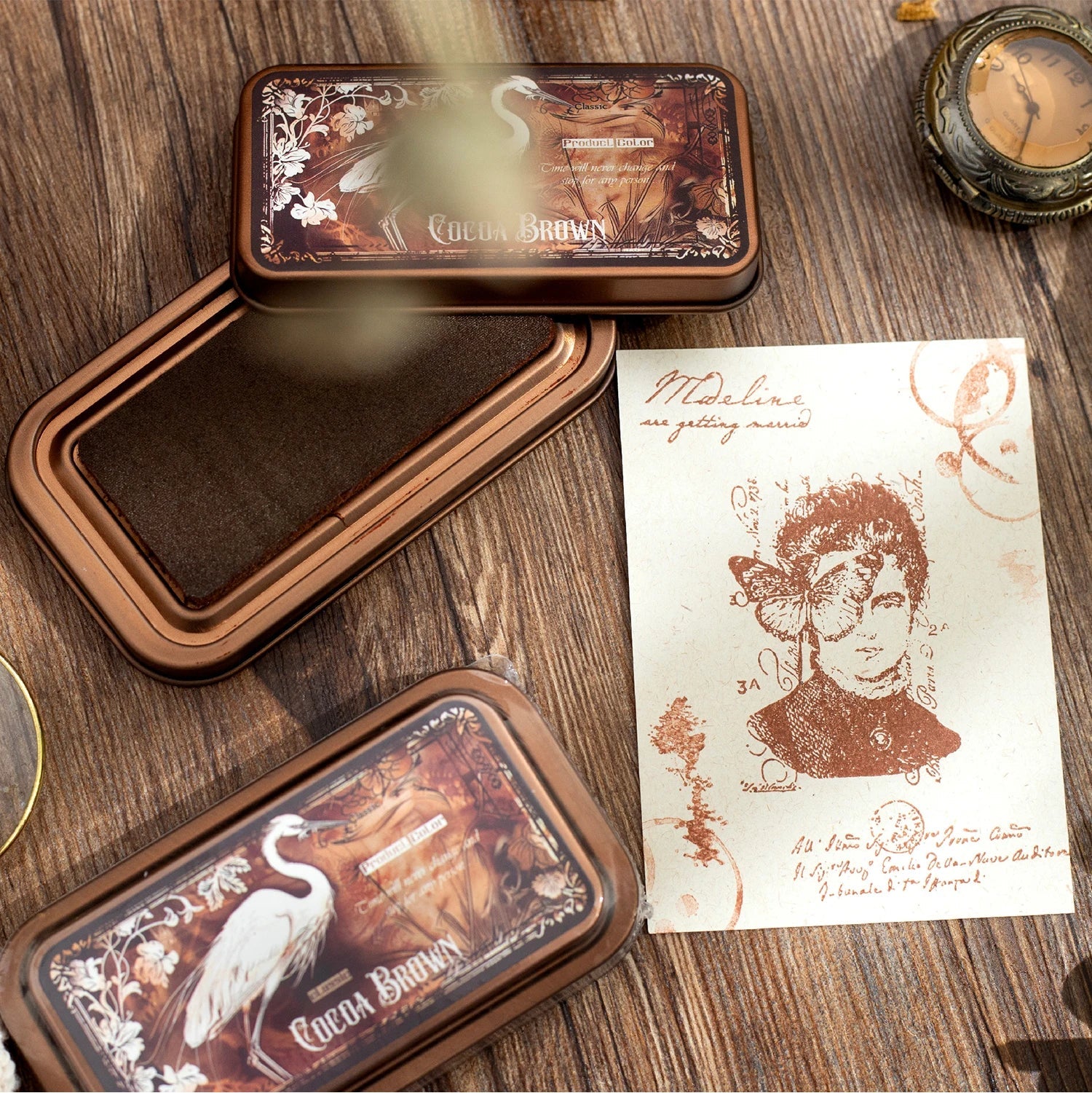 Retro Gothic Ink Pad for DIY Crafts & Scrapbooking – for Rubber and Wooden Stamps, Paper Stationery