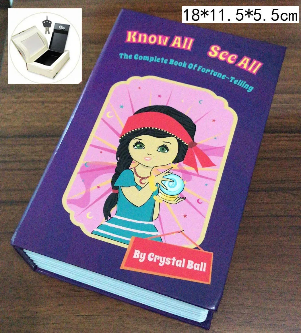 Hidden Book Safe with Key Lock — Metal Book-Shaped Home Safe (8.66 x 5.98 x 1.77 in / 220 x 152 x 45 mm)