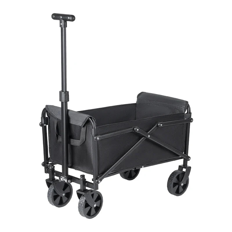 Heavy-Duty Foldable Portable Utility Cart — 4-Wheel Collapsible Wagon for Camping, Beach & Shopping