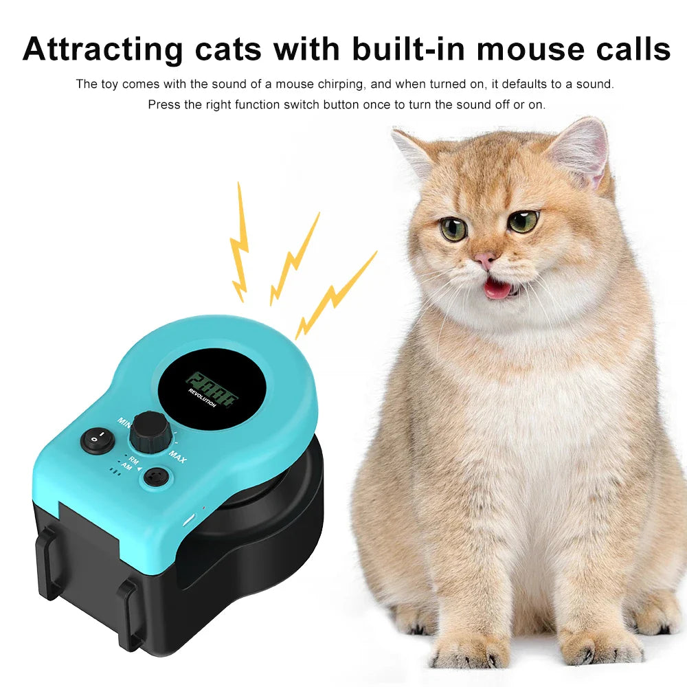 Interactive Cat Wheel Treadmill with Remote Adjustable Speed Indoor Cat Exerciser & Hunting Toy