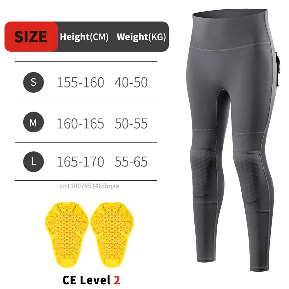 Women's High-Waist Motorcycle Riding Pants with Removable Knee Pads, Reflective Commuter & Fitness Trousers