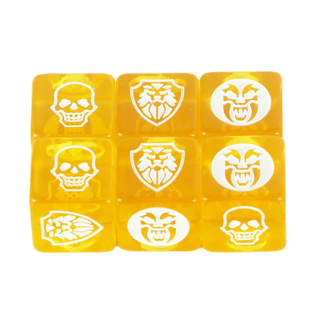 6-Pack 16mm D6 Game Dice - Transparent, Opaque & Marble Colors for Board Games & Tabletop RPGs