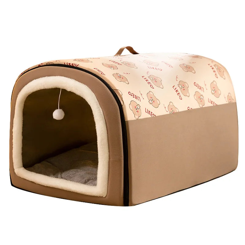 Self-Warming Pet Bed Cozy Cave Cat & Puppy House Indoor Sleeping Tent Nest for Small to Medium Dogs and Cats