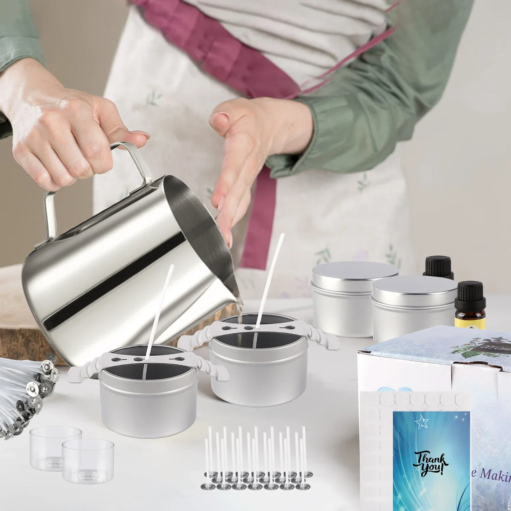 DIY Candle Making Kit with Soy Wax & Essential Oils – Aromatherapy Candle Supplies for Beginners, Gift Set