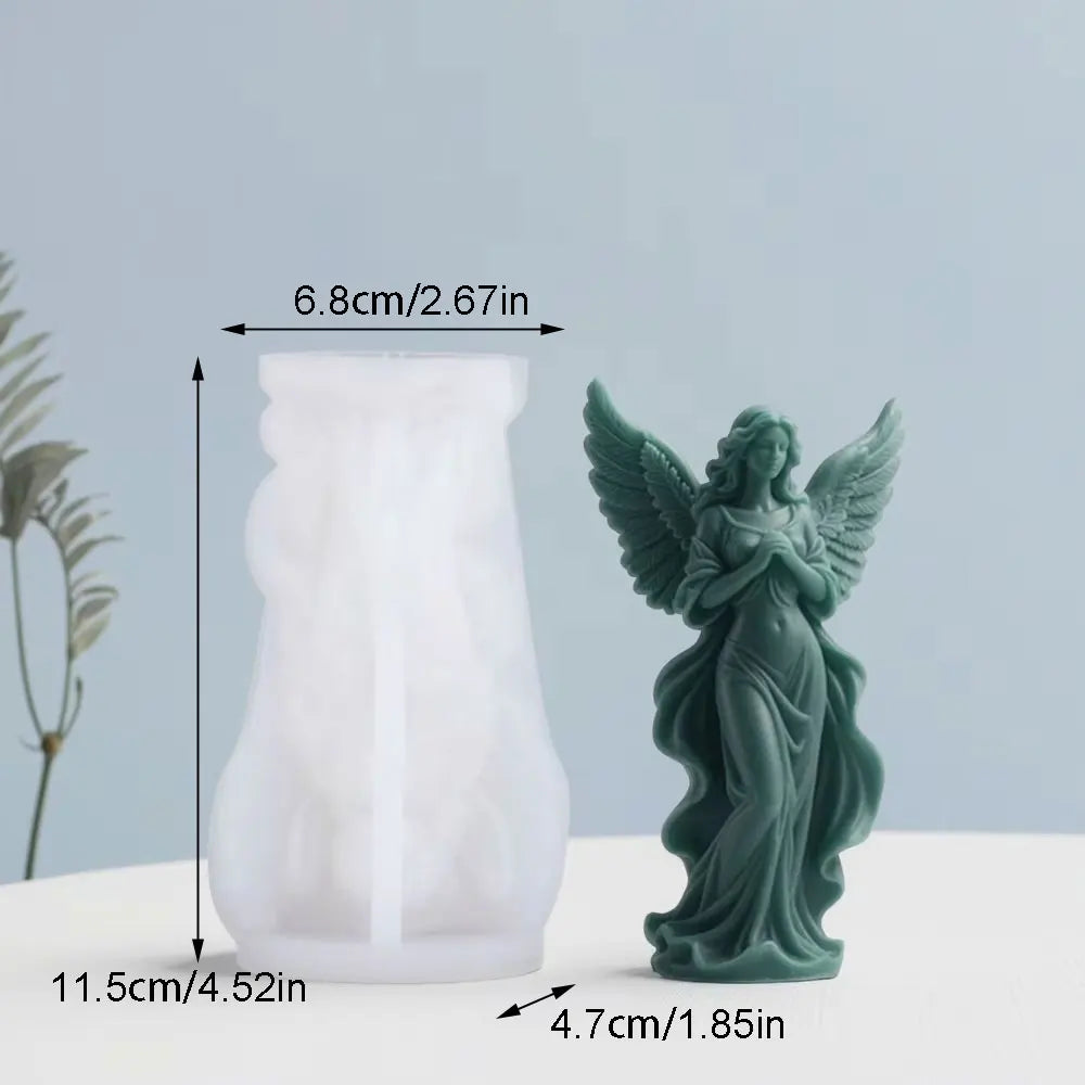 Angel Wings Silicone Candle Mold – Goddess Angel Sculpture Mold for DIY Scented Candles, Resin & Plaster