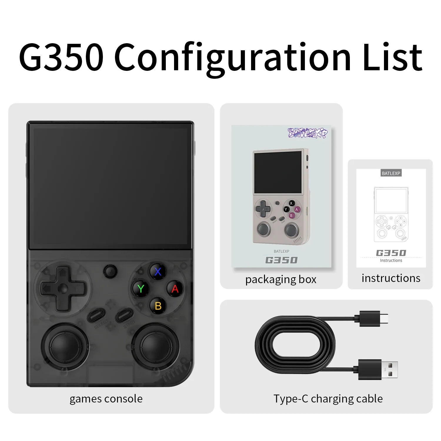 Retro Handheld Game Console 3.5-inch (8.9 cm) IPS Screen, Linux 64-bit, Dual Joystick, Vibration Motor, 64GB Built-in, Portable Retro Gaming Player