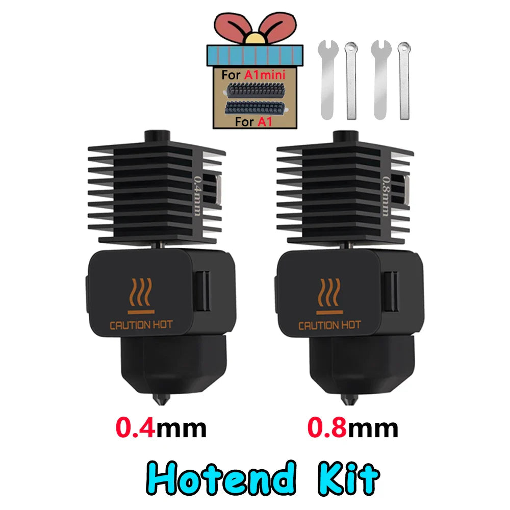 Replaceable Nozzle Hotend Kit for Desktop FDM 3D Printers — 0.2/0.4/0.6/0.8 mm (0.008/0.016/0.024/0.031 in)