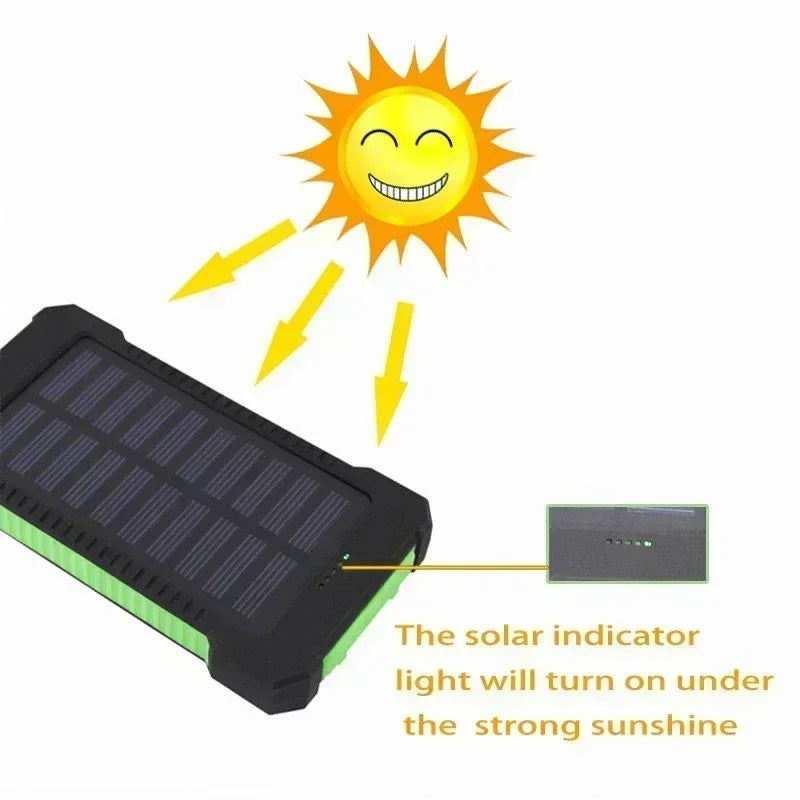 100000mAh Solar Power Bank 100W USB-C Portable Charger Waterproof with SOS Flashlight & LED Lamp