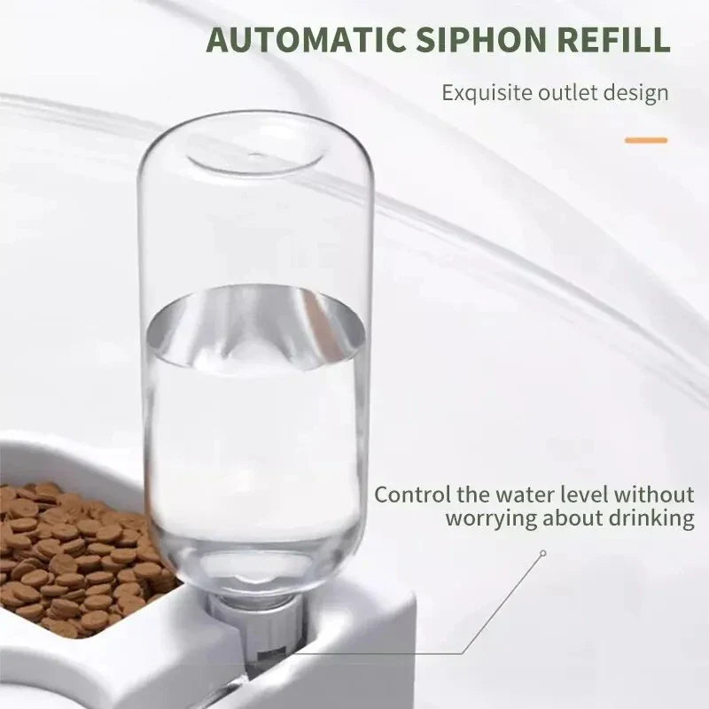 Automatic Dual-Use Pet Bowl for Cats & Dogs — Water Dispenser & Food Basin, 22 x 22 x 16 cm (8.7 x 8.7 x 6.3 in)