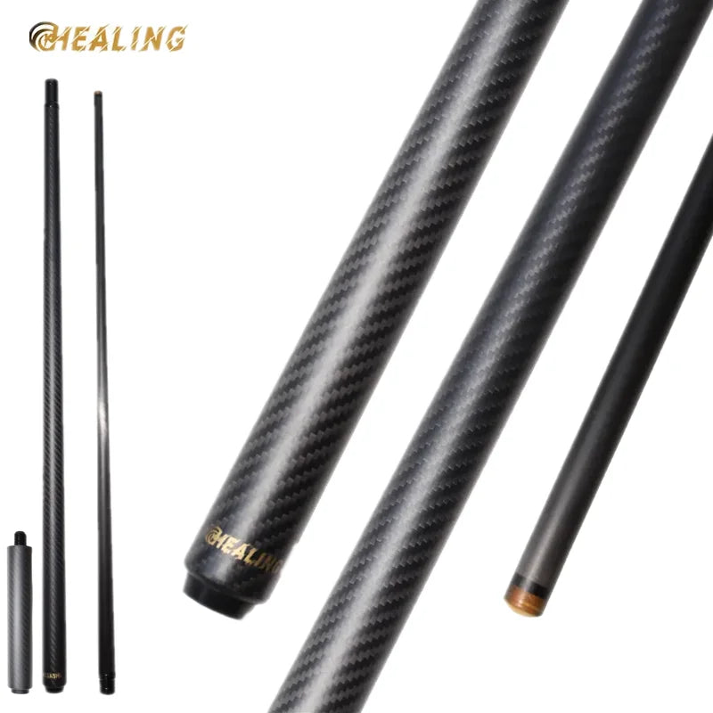 Carbon Fiber Pool Cue with Extension — Customizable Tip 9.5–13.9mm, Multiple Joints & Weights, 58.1in (147.7cm) 1/2 Joint Billiard Cue