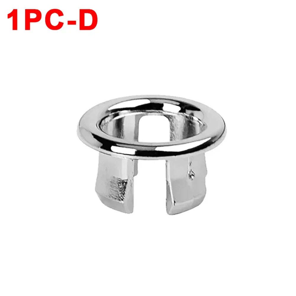 Sink Overflow Ring Cover 1/2/4-Pack Plastic Basin Overflow Hole Trim for Bathroom and Kitchen - Fits 22-24mm & 47-48mm Apertures