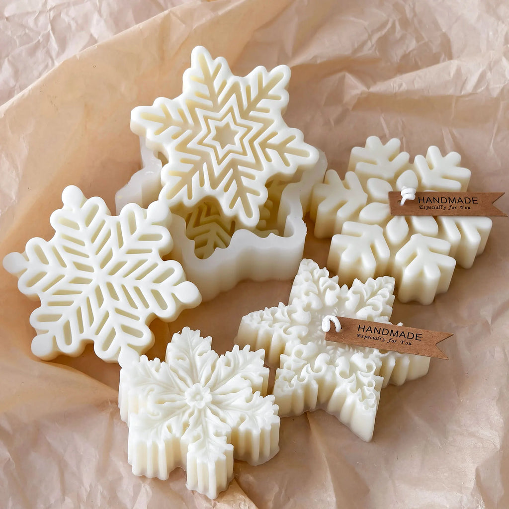 3D Snowflake Silicone Mold - DIY Candle, Soap & Wax Melt Mold for Christmas Crafts, Aroma Stones & Holiday Home Decor