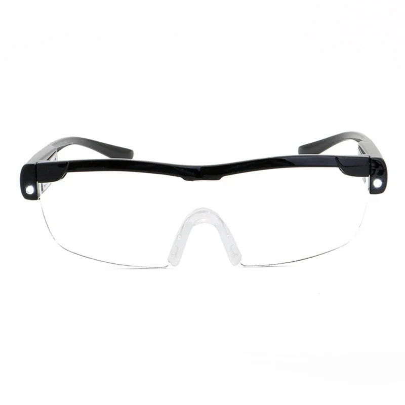 Hands-Free LED Lighted Magnifying Eyeglasses 2.5X — 2 LED Reading & Hobby Magnifier (Lens 5.7 in / 144 mm)