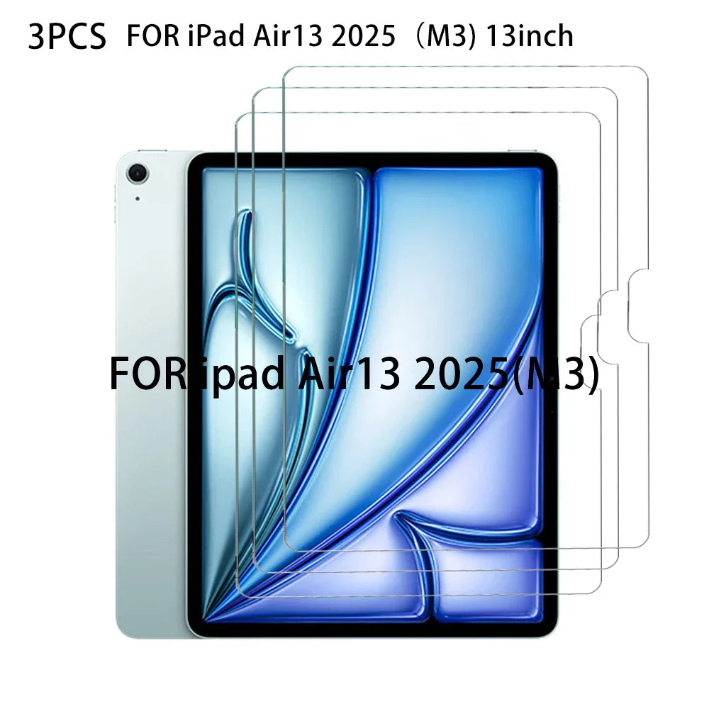 3-Pack Tempered Glass Screen Protector for iPad Air 11-inch (279 mm) HD Anti-Scratch