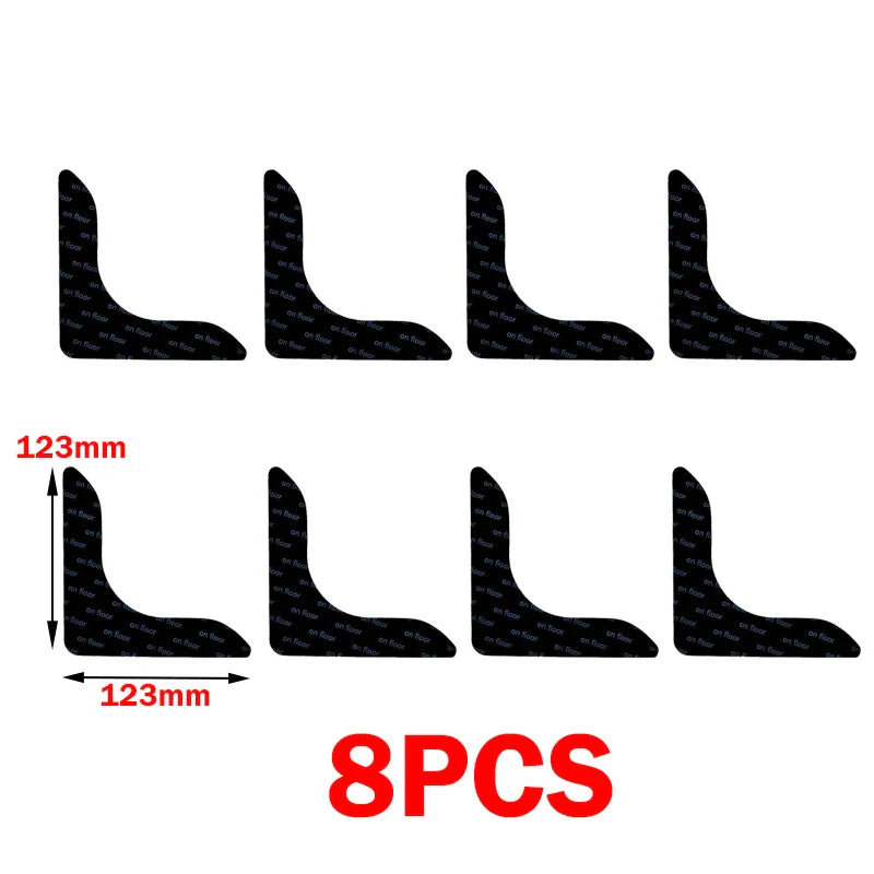 Non-Slip Rug Corner Pads - Reusable Washable PU Carpet Grippers Anti-Curling Adhesive for Rugs & Mats