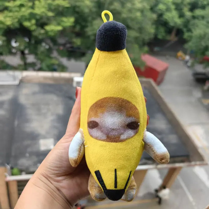 17cm Banana Cat Plush Keychain Pendant — Cute Crying & Happy Face, 1 Pc