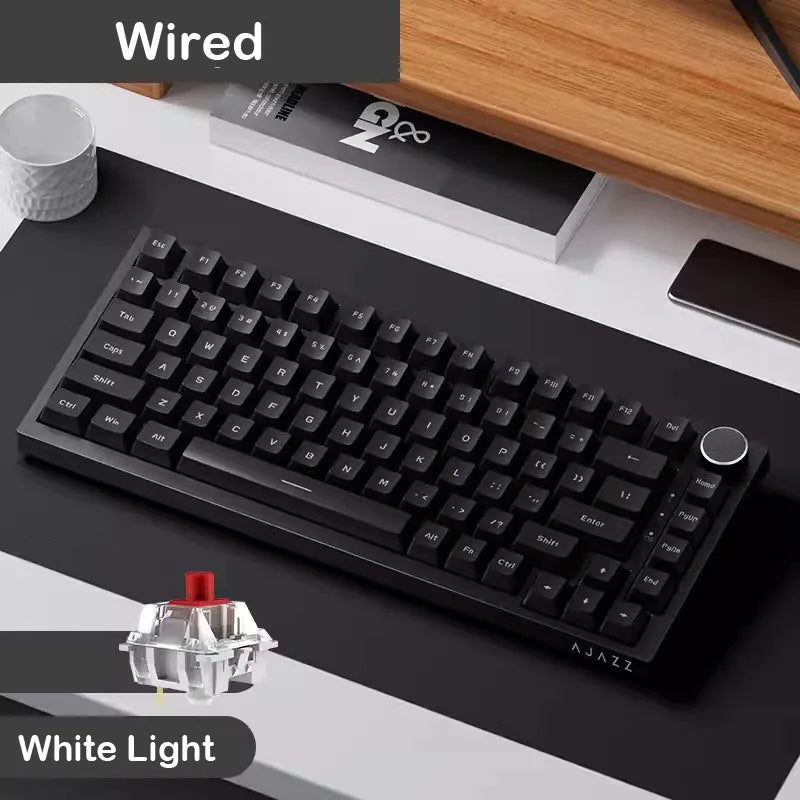75% Hot-Swap Mechanical Gaming Keyboard, 82-Key Compact Layout, Hot-Swappable Switches, Tri-Mode 2.4GHz/Bluetooth/USB-C, RGB Backlight