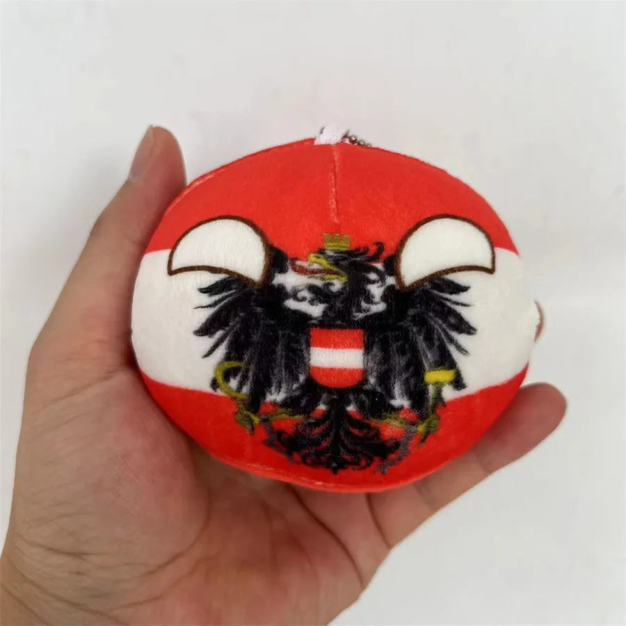 Polandball Countryball Plush Keychain 10 cm (3.9 in) 70 Designs Country Ball Pendant Stuffed Toy for Kids