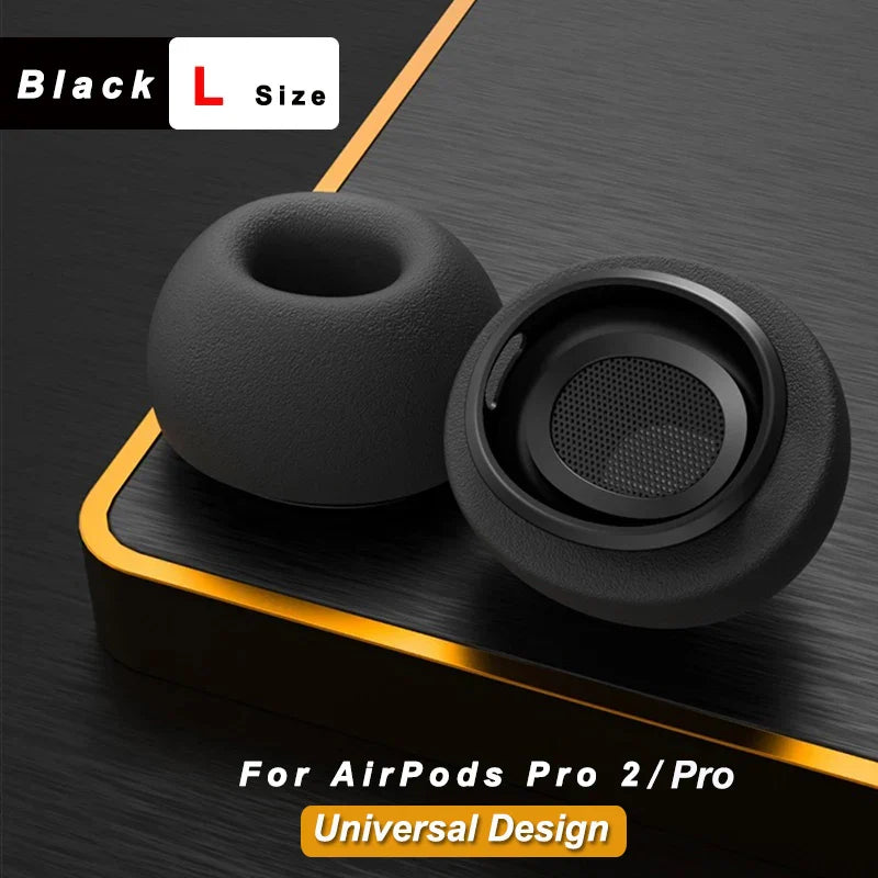 Memory Foam Ear Tips for Pro True Wireless Earbuds — Anti-Slip Earbud Cushions (S/M/L), Washable, Noise-Isolating