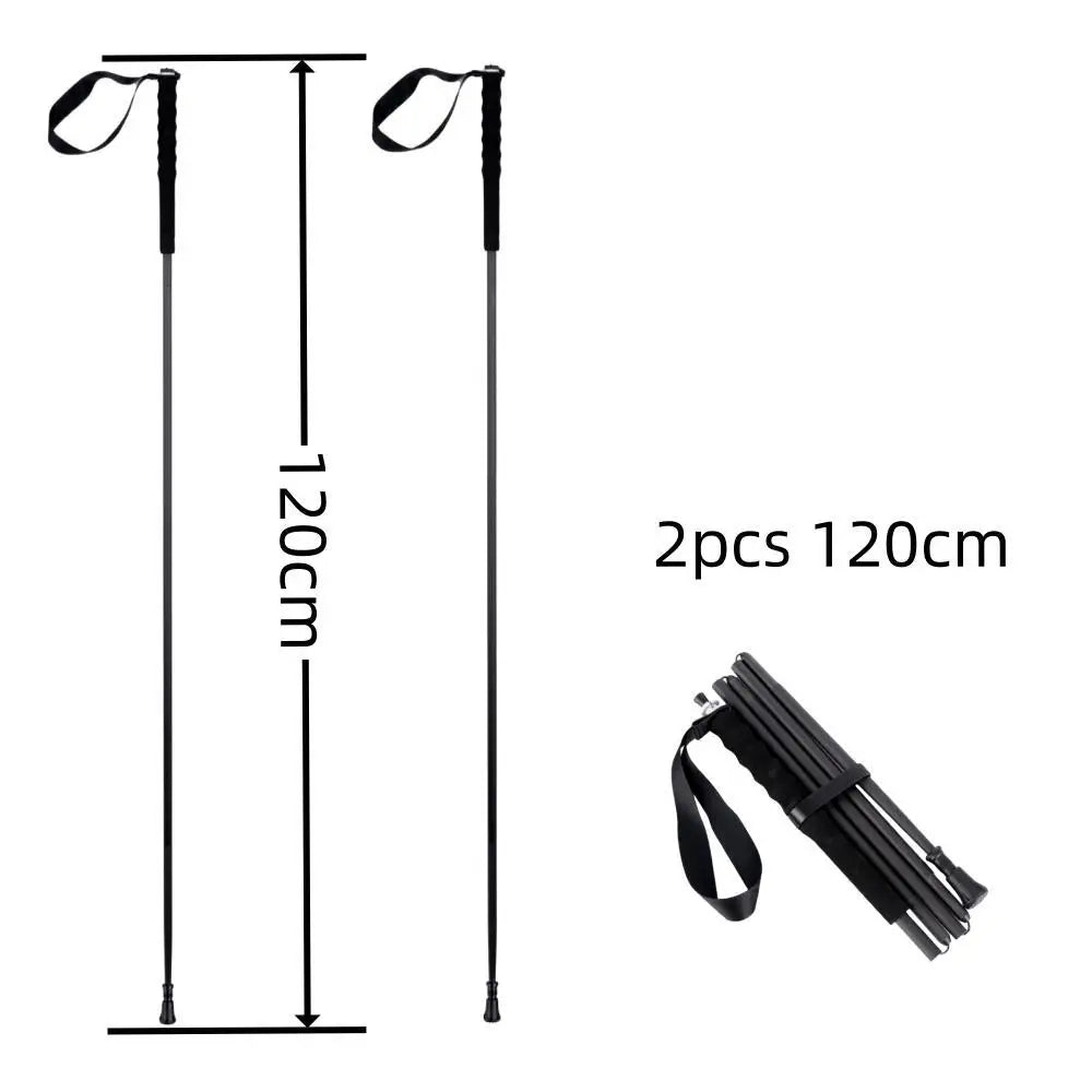 Ultralight Carbon Fiber Trekking Poles 5-Section Folding Anti-Shock Hiking and Walking Sticks 110/120/130 cm (43/47/51 in)