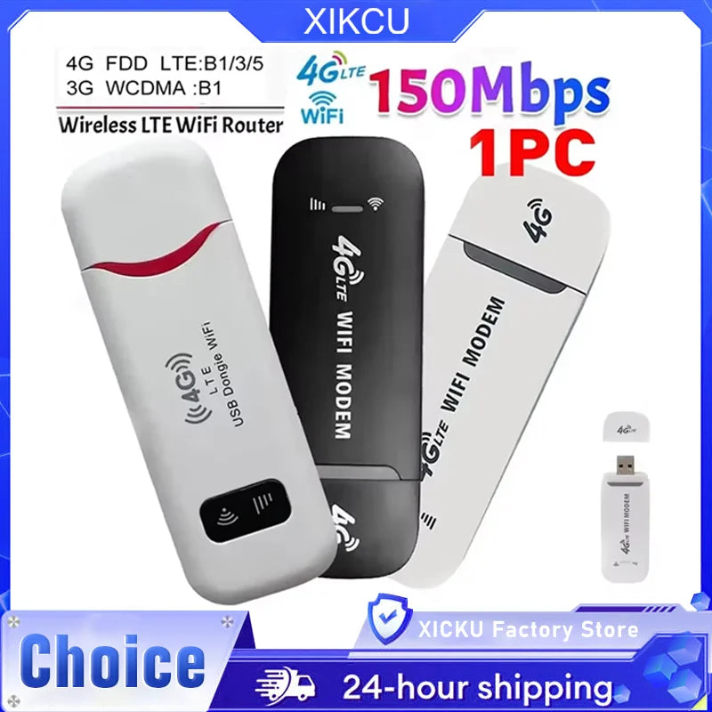 4G LTE USB Dongle 150Mbps Mobile Broadband Modem Stick SIM WiFi Router for Home & Office