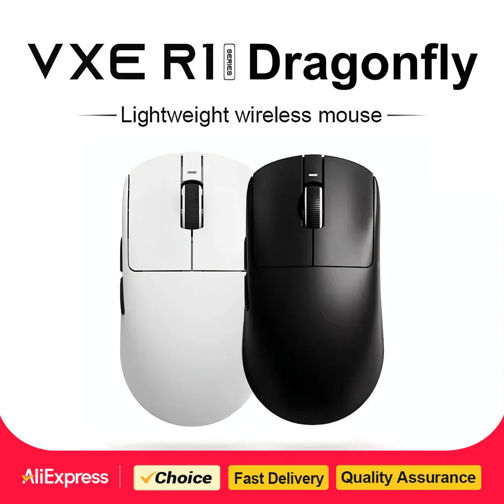 Rechargeable 2.4 GHz Wireless Gaming Mouse - Lightweight Ergonomic, Up to 26000 DPI for Esports