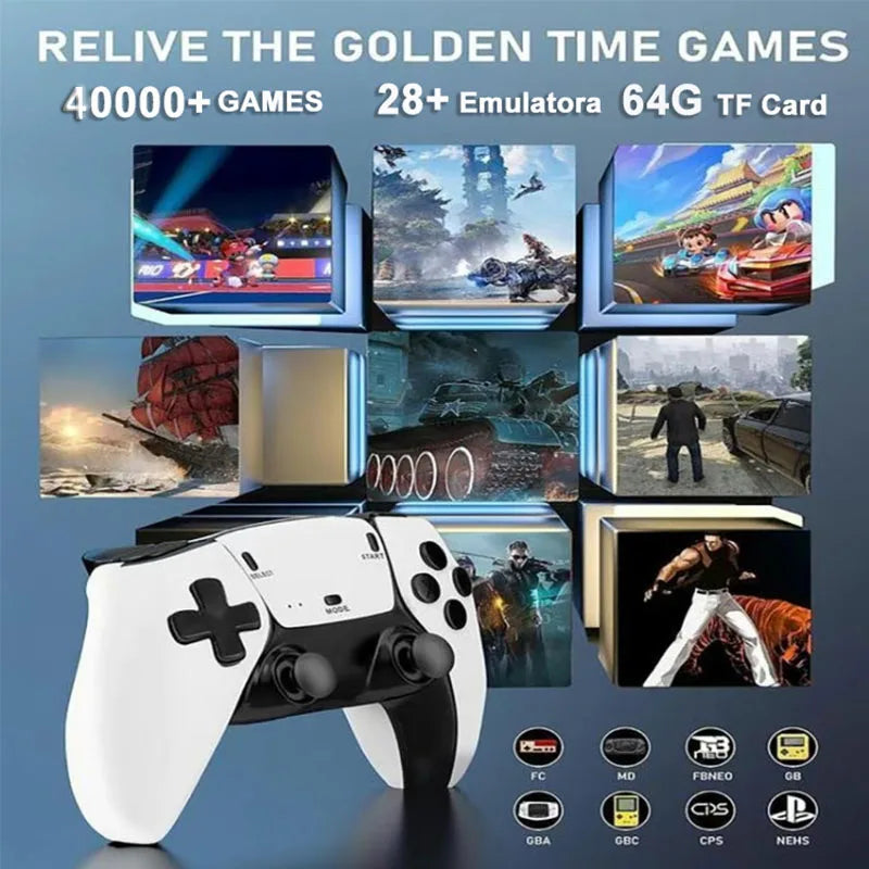128GB Retro Game Stick TV Console 4K HDMI Wireless Gamepads 50,000+ Classic Arcade Games Two-Player