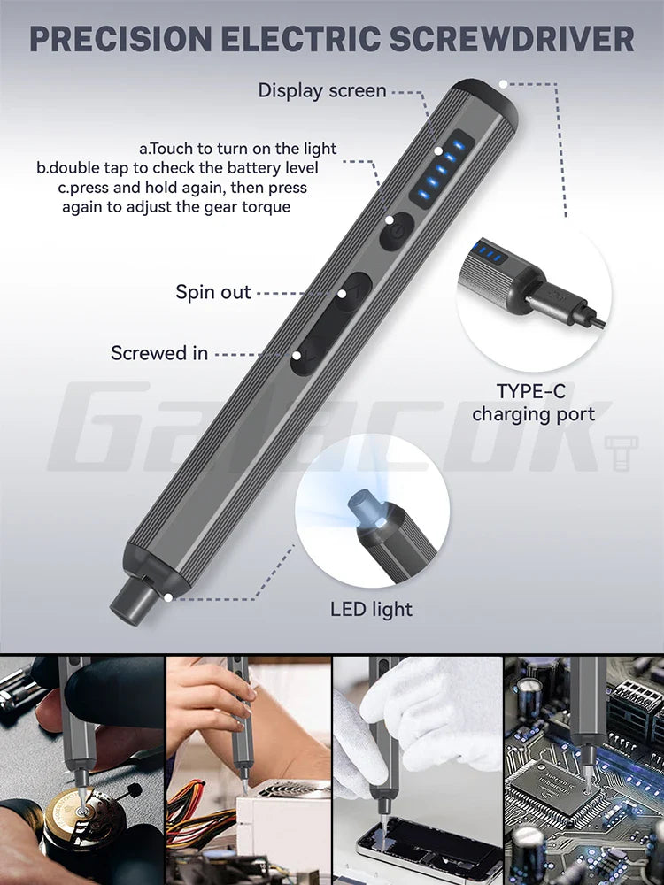 68-in-1 Precision Electric Screwdriver Set – 5 Torque Levels, LED Fill Light, Mobile Phone & iPad Repair Kit