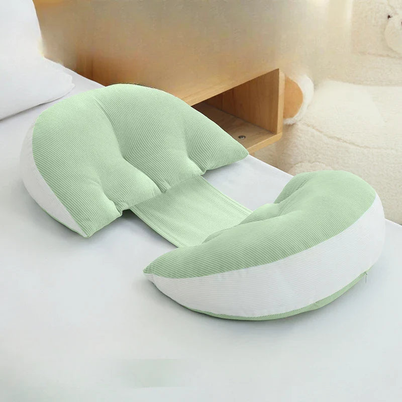 U-Shaped Maternity Pillow for Pregnancy - Side Sleeping Belly & Waist Support