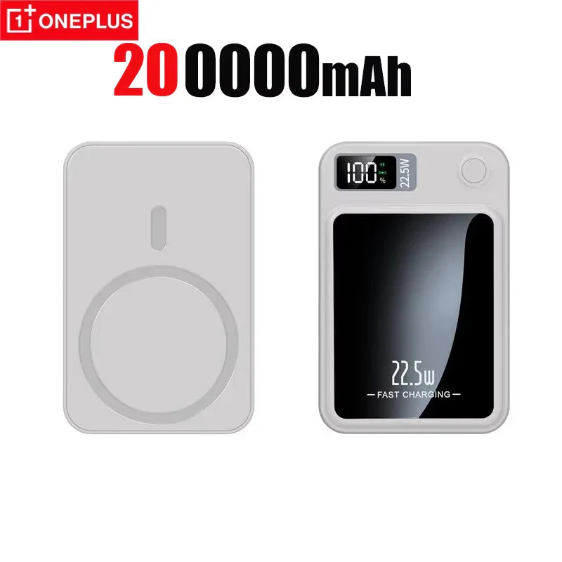 Magnetic Wireless Power Bank 200000mAh 22.5W Fast Charging Portable Charger with Digital Display for iOS & Android