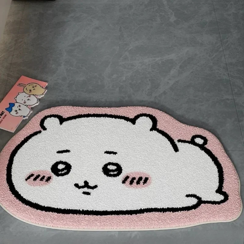 Anime Hachiware Usagi Plush Floor Rug - Non-Slip Bath, Car & Living Room Mat